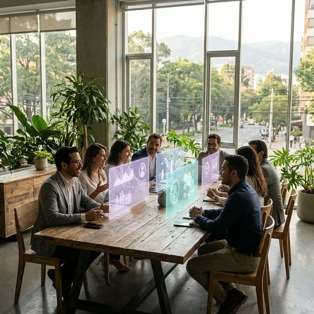 Equipo directivo en oficina corporativa